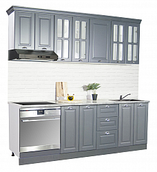 MDF Kitchen cabinet set SQUARE 220cm, antracit