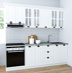 MDF Kitchen cabinet set SQUARE 220cm, rustic white