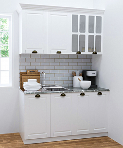 MDF Kitchen cabinet set SQUARE 140cm, rustic white