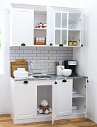 MDF Kitchen cabinet set SQUARE 140cm, rustic white_1