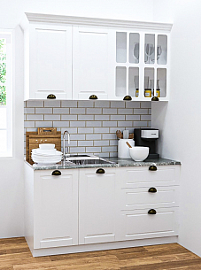 MDF Kitchen cabinet set SQUARE 140.01cm, rustic white