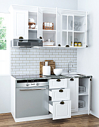 MDF Kitchen cabinet set SQUARE 160cm, rustic white_1
