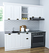 KITCHEN set 180CM with drawer, MDF FRONT, rustic WHITE_0