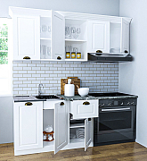KITCHEN set 180CM with drawer, MDF FRONT, rustic WHITE_1