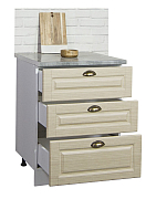 BASE CABINET KITCHEN SQUARE 60 CM WITH DRAWERS MDF RUSTIC BEECH_1