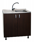Set sink cabinet, faucet sink and sink right tank with siphon, 80cm, Wenge_1