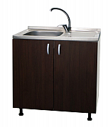 Set sink cabinet, faucet sink and sink left tank with siphon, 80cm, Wenge_1